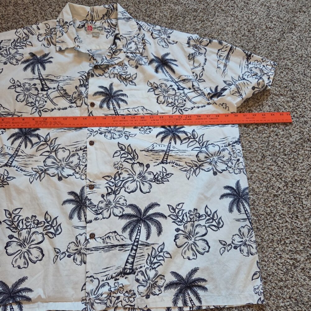 Vintage Hilo Hattie Hawaiian Shirt Mens 4XL Button Up Palm Trees Floral Resort - Picture 6 of 8